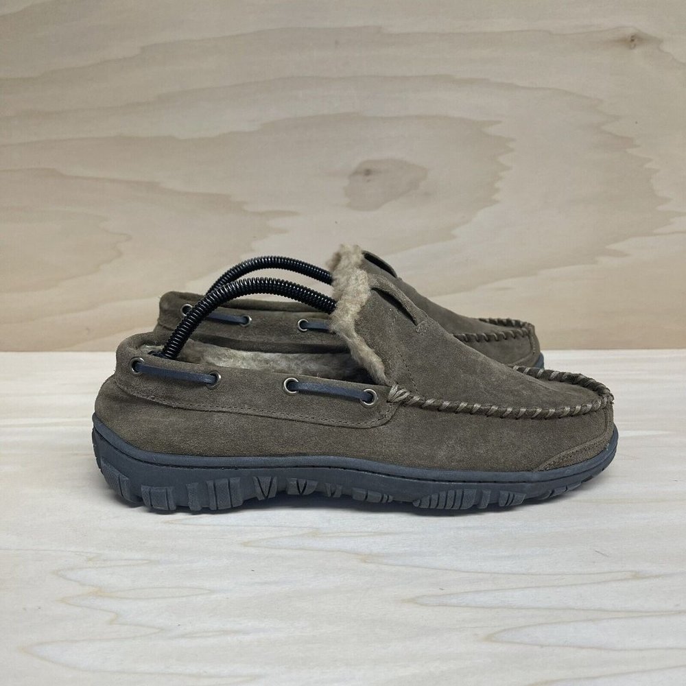 Clarks Mens Suede Slip On Venetian Moccasin Slipper A345001 Brown Sz 9 NEW